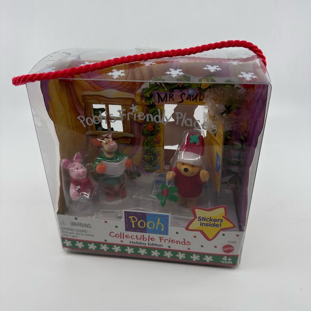 Disney Pooh Collectible Friends Holiday Edition 1999 Mattel NIB Christmas Set
